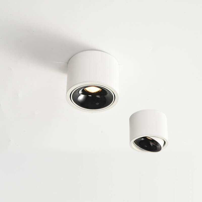 Modern Minimalist Aluminum Round Spotlight Adjustable LED Flush Mount Ceiling Light For Living Room