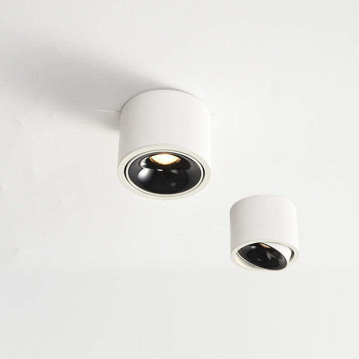 Modern Minimalist Aluminum Round Spotlight Adjustable LED Flush Mount Ceiling Light For Living Room
