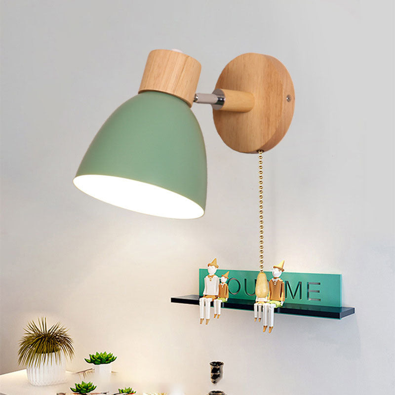 Modern Minimalist Wooden Cone LED Wall Sconce