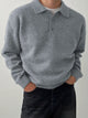 Men's Long-Sleeve Knitted Summer Polo Shirt – image 3