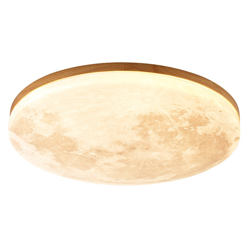 Modern Minimalist Moon Round Hardware PVC Acrylic LED Flush Mount Ceiling Light For Living Room