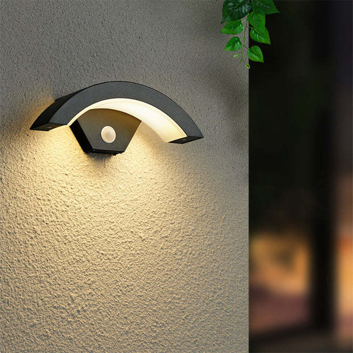 Arc Outdoor Wall Light | Black, Optional Motion Sensor