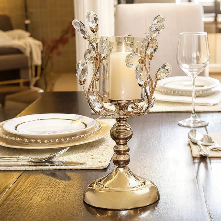 Crystal Glass Petal Candle Holder
