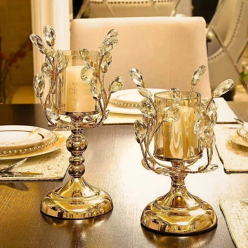 Crystal Glass Petal Candle Holder