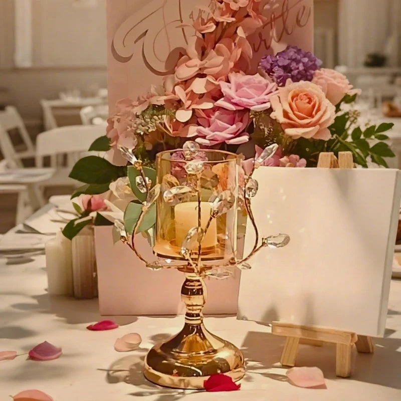 Crystal Glass Petal Candle Holder