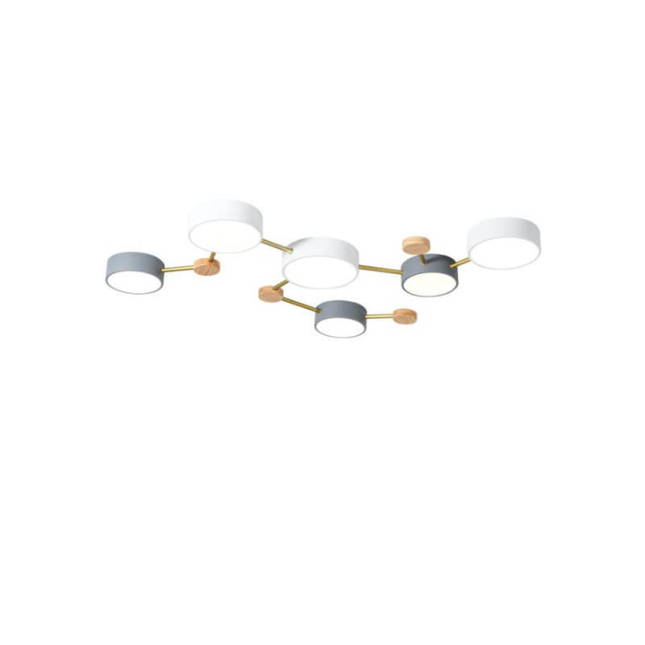 Scandinavian Minimalist Solid Wood Iron LED Flush Mount Lighting
