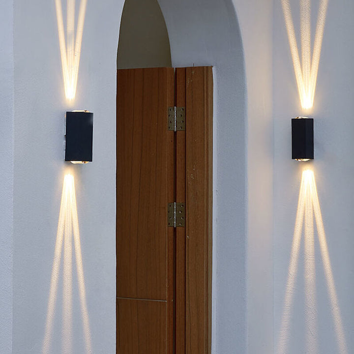 Modern Minimalist Aluminum Hardware Rectangular LED Outdoor Wall Sconce Lamp for Outdoor Patio