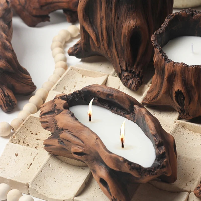Cement Tree Hollow Candle Holder
