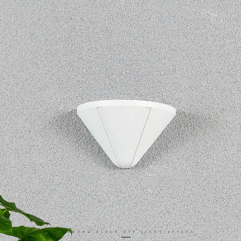 Cone Outdoor Wall Light | Black or White, Down Light