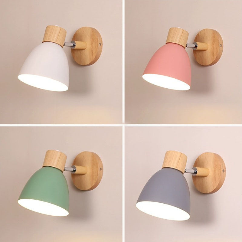 Modern Minimalist Wooden Cone LED Wall Sconce
