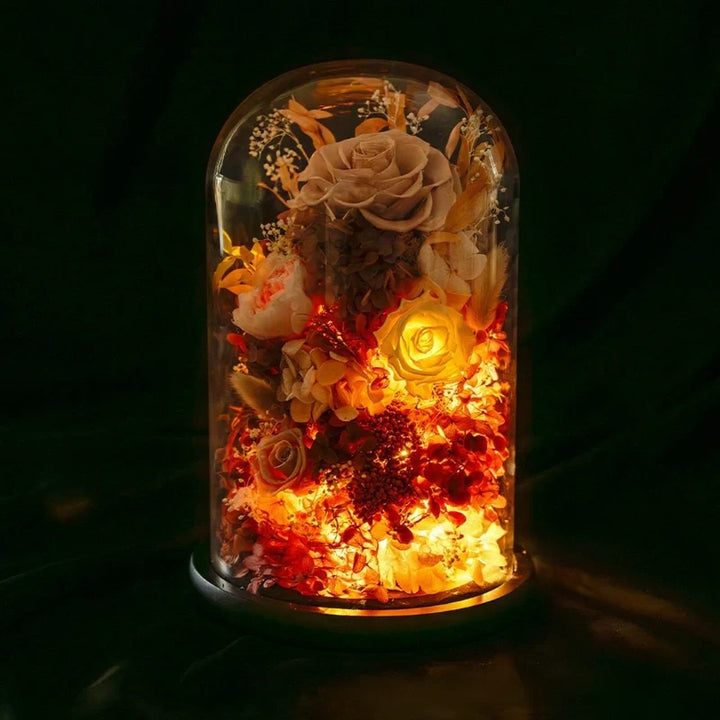 Dried Flower Glass Dome Night Light