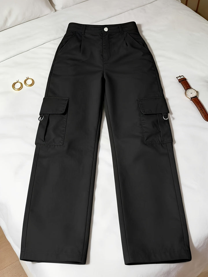 Women's High-Waisted Wide-Leg Cargo Everyday Trousers – image 10