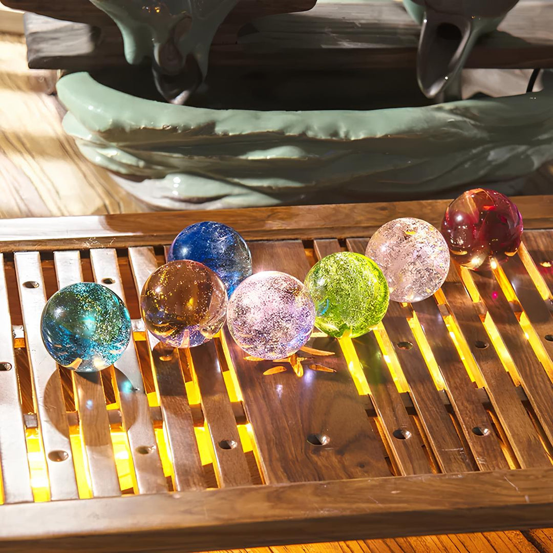 Galaxy Crystal Orb Display Set of Seven
