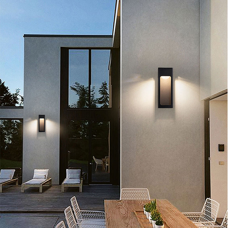 Geometric Outdoor Wall Light | Black, Optional Sensor