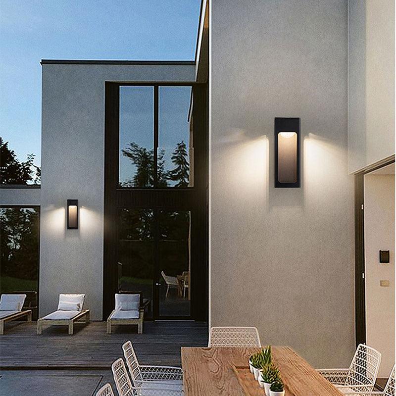 Geometric Outdoor Wall Light | Black, Optional Sensor