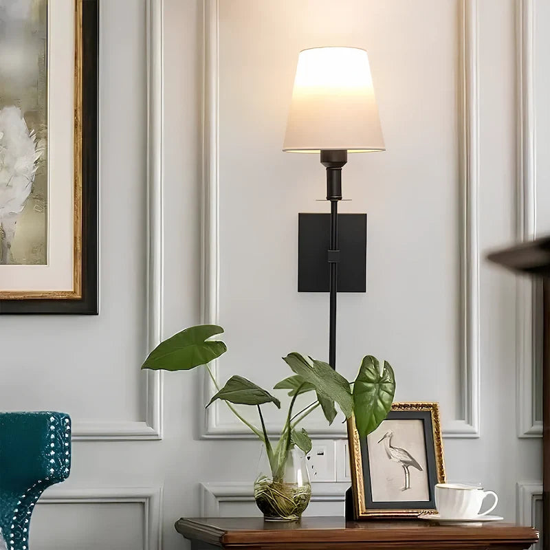 Cordless Fabric Shade Wall Light Set