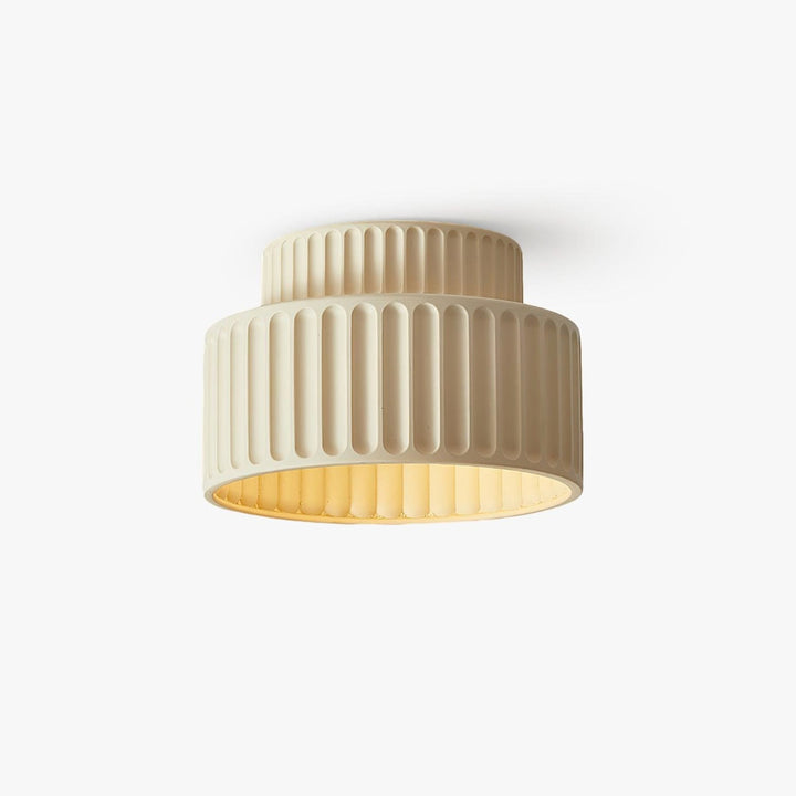 Ribbed Semi-Flush Ceiling Light | White, Beige, Green or Orange