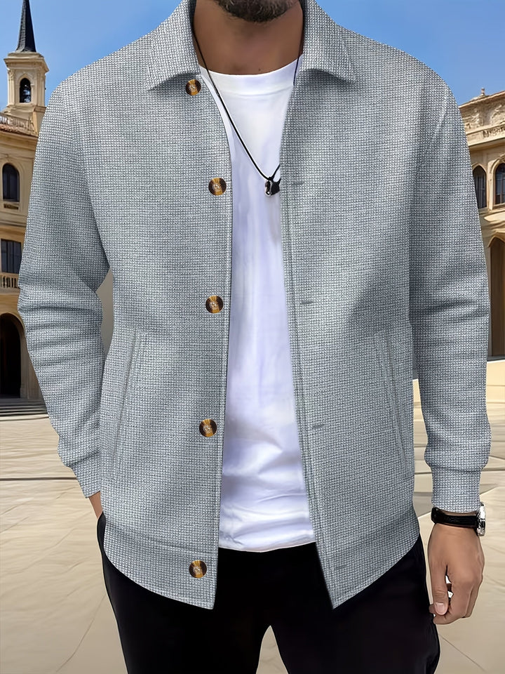 Men's Waffle-Textured Button-Through Summer Overshirt – image 6