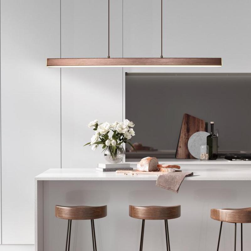 Lerin Modern Linear LED Pendant Light Black/Brown