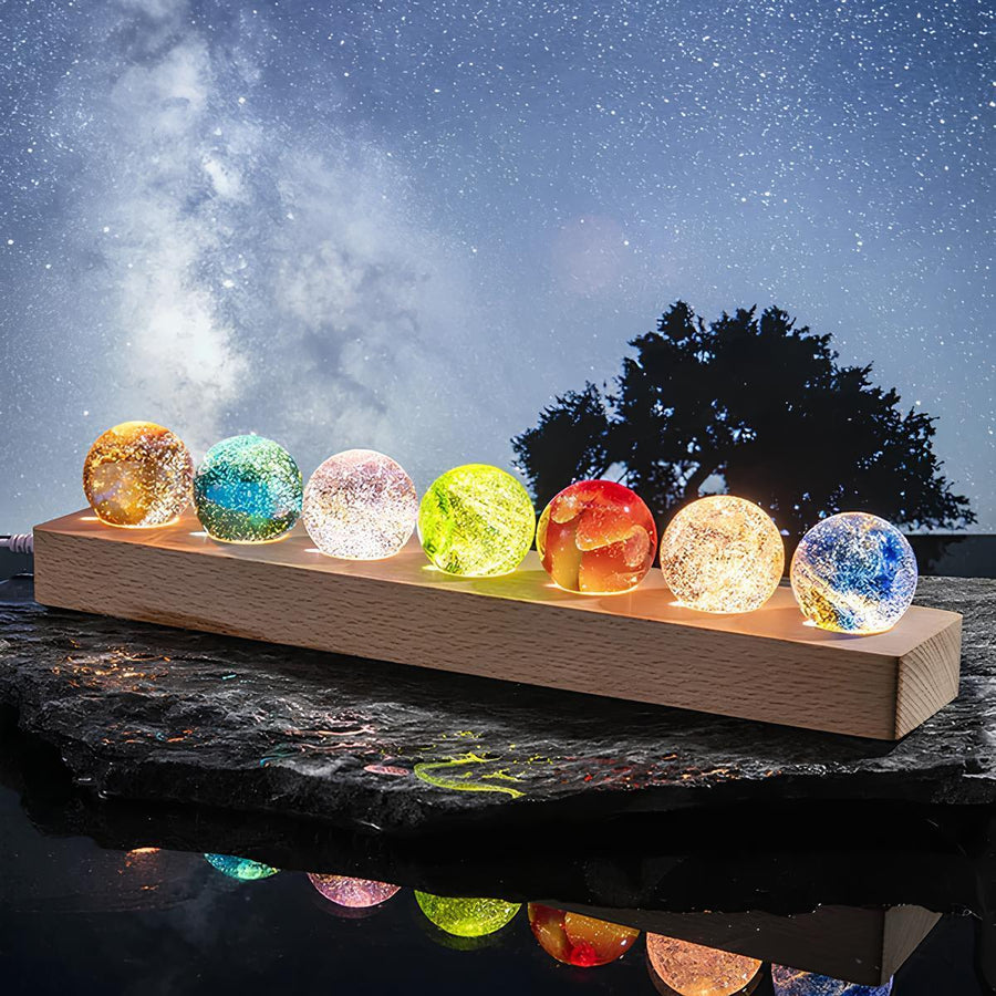 Galaxy Crystal Orb Display Set of Seven