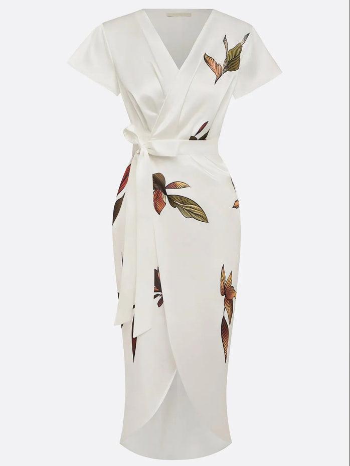 Women's Floral Wrap Midi Summer Dress – image 6