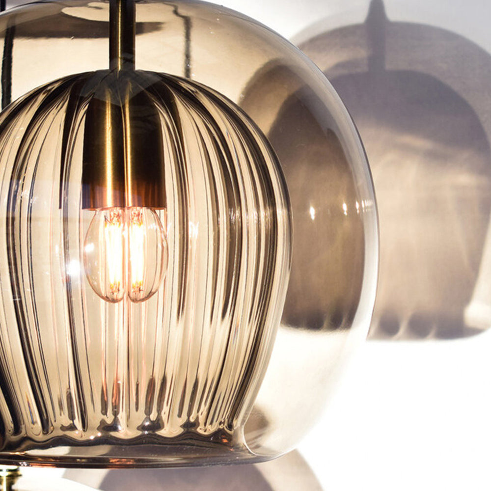 Althio Pendant Light Glass Globe Clear Amber