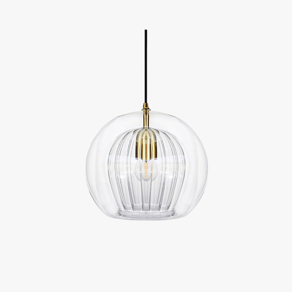 Althio Pendant Light Glass Globe Clear Amber