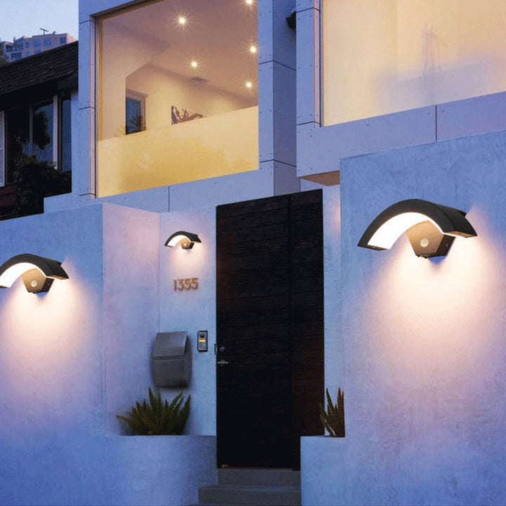 Arc Outdoor Wall Light | Black, Optional Motion Sensor