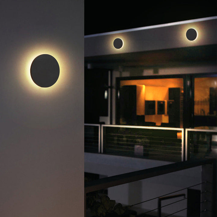 Halo Disc Outdoor Wall Light | Round or Square, Optional Sensor
