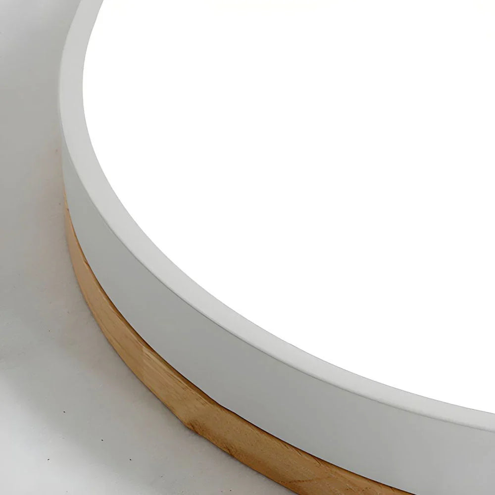 Wood Trim LED Flush Ceiling Light | Seven Colours, 30-60 cm