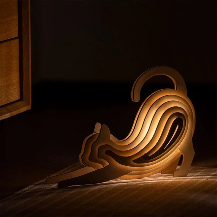 3D Wooden Animal Table Lamp