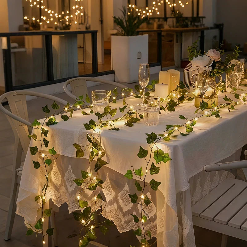 Botanical Leaf Garland String Lights