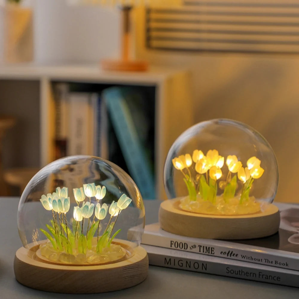Tulip Glass Dome Night Light