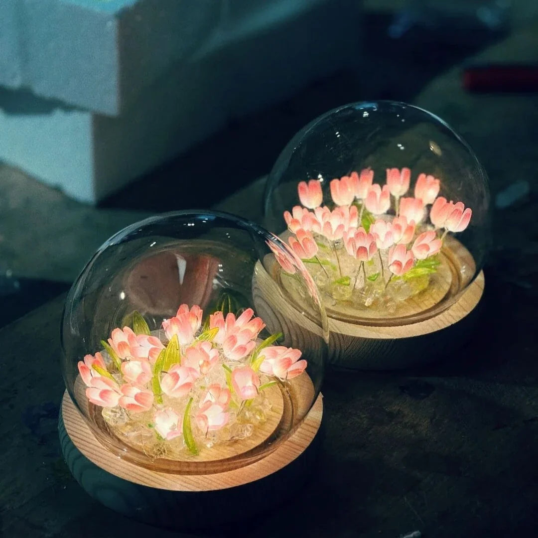 Tulip Glass Dome Night Light