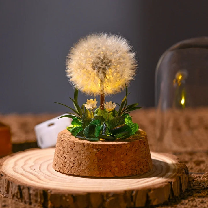 Dried Flower Glass Dome Night Light