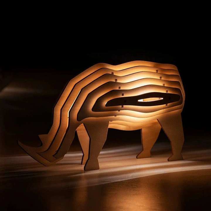 3D Wooden Animal Table Lamp