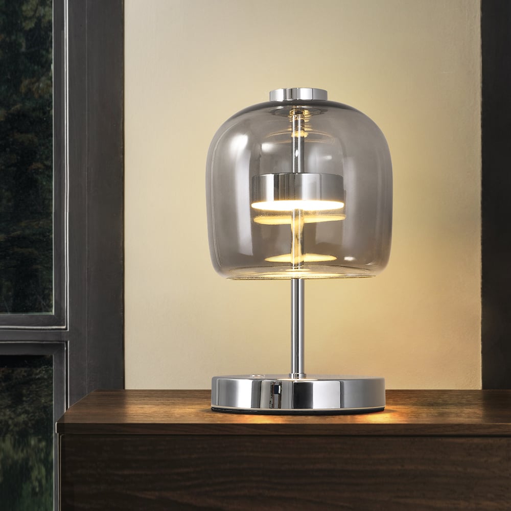 Chrome Three-Colour LED Table Lamp