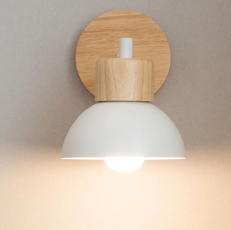 Nordic Wood Dome Wall Light
