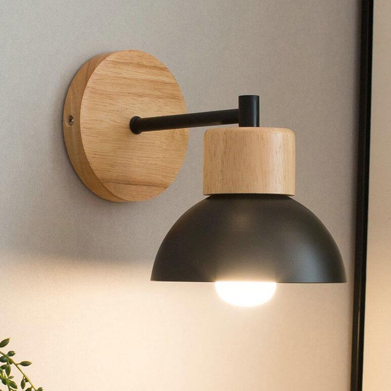 Nordic Wood Dome Wall Light