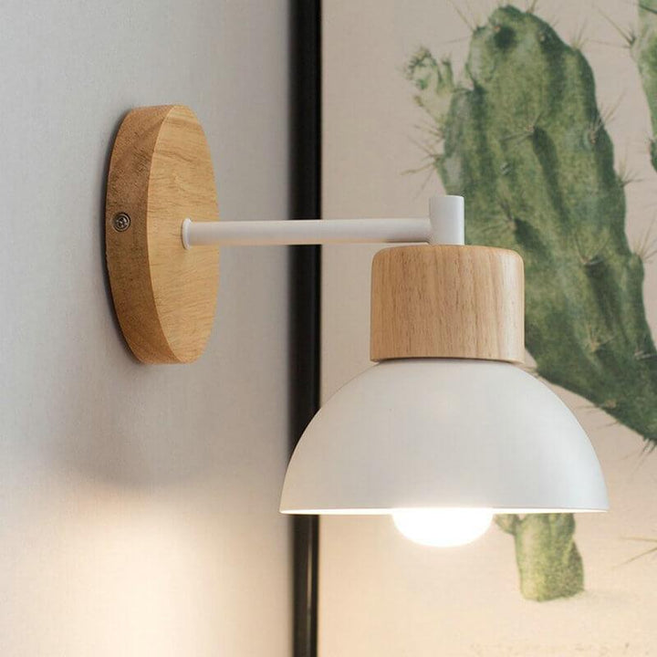 Nordic Wood Dome Wall Light