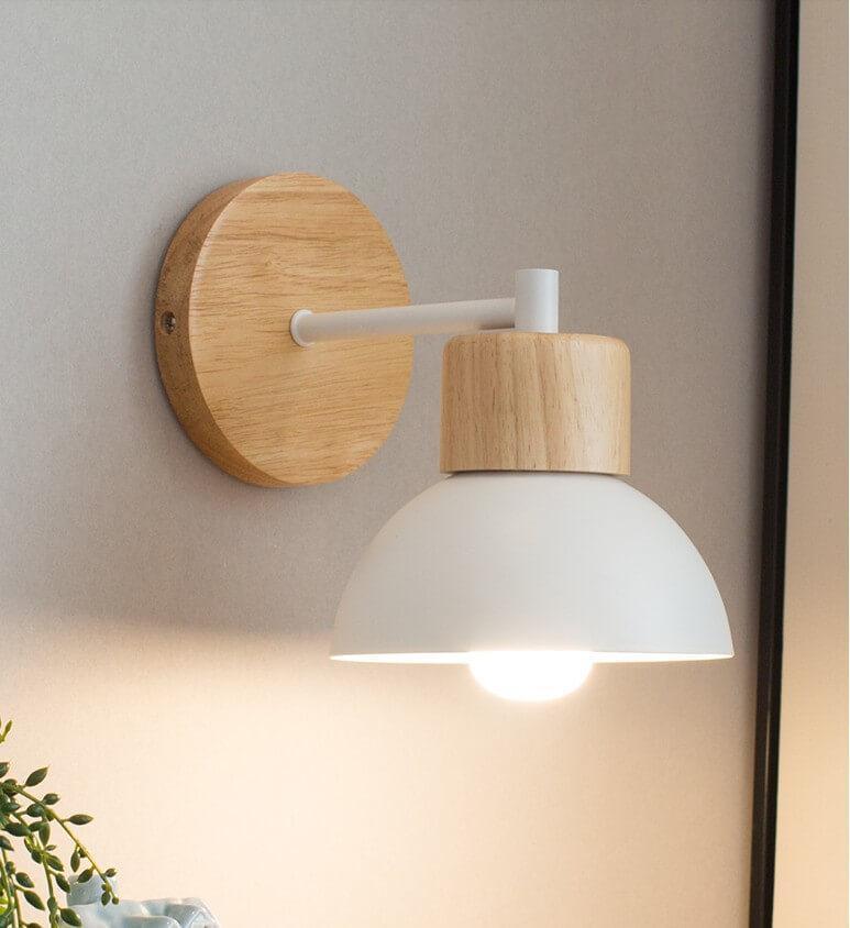 Nordic Wood Dome Wall Light