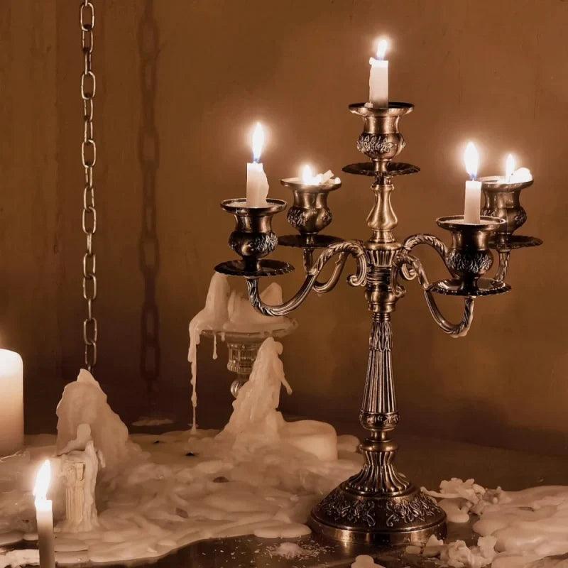 Vintage Floral Alloy Candelabra