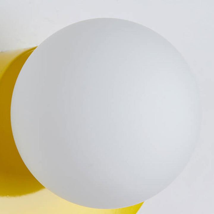 Half-Moon Wall Light | Opal Globe, 7 Colours