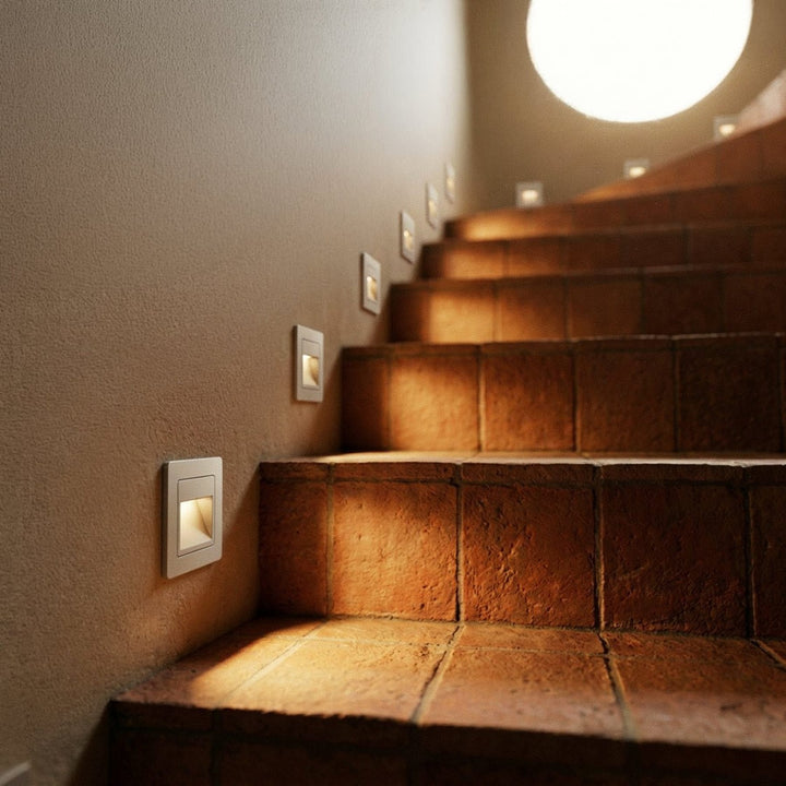 Square Stair and Step Wall Light | Low-Level LED, 4 Finishes