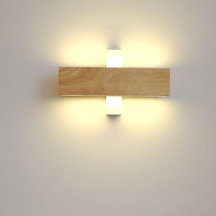 Rotating Wood Wall Light | Up and Down LED, 22 or 32 cm
