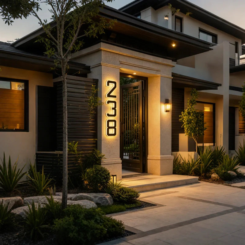 Solar Powered House Number Light
