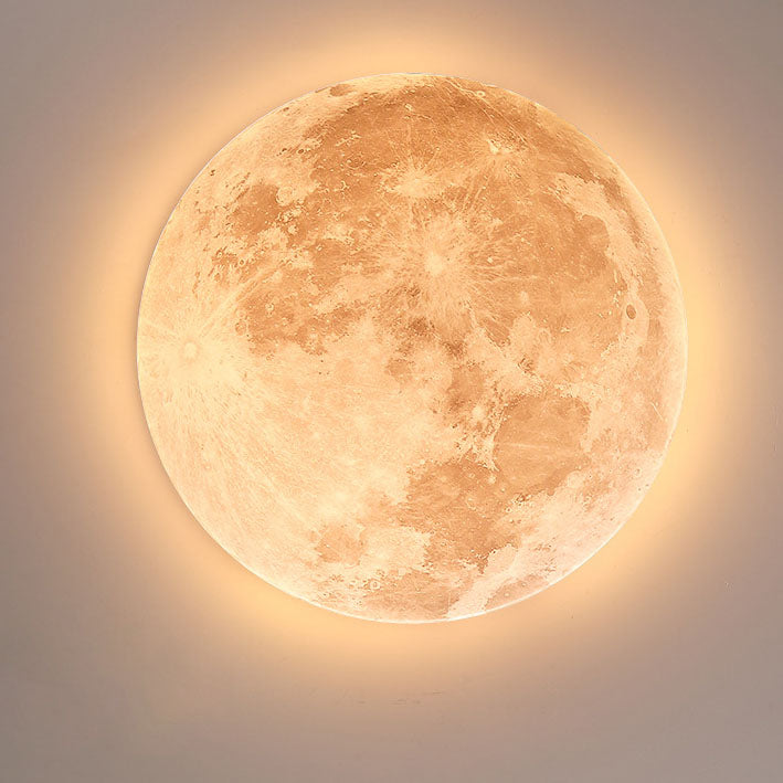 Modern Minimalist Moon Round Hardware PVC Acrylic LED Flush Mount Ceiling Light For Living Room