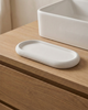Oval Bathroom Tray in White