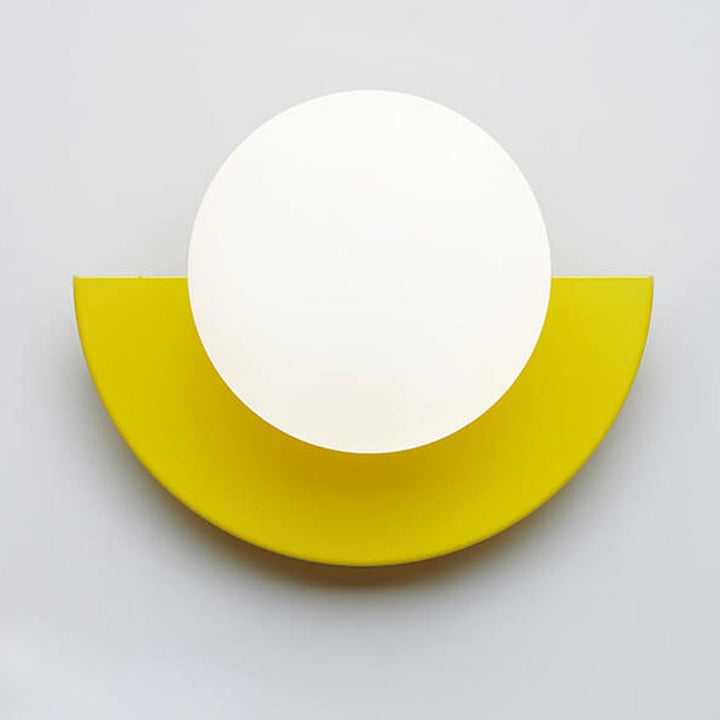 Half-Moon Wall Light | Opal Globe, 7 Colours