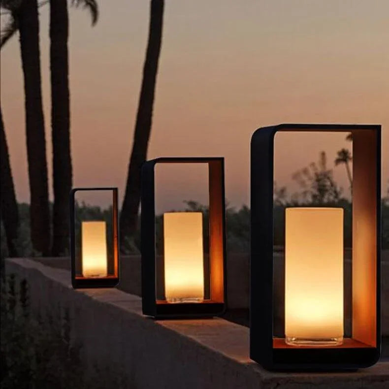 Modern Minimalist Square Frame Stainless Steel Acrylic LED Waterproof Lawn, view 2